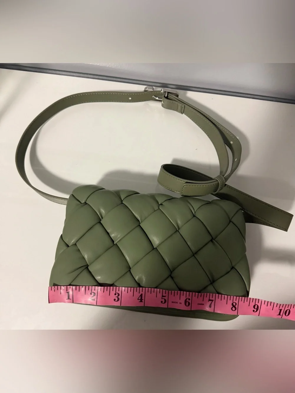 JW PEI Olive Woven Padded Crossbody Bag